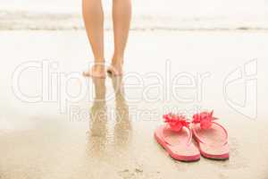 Woman paddling in the sea