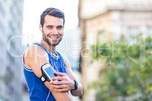 Portrait of an handsome athlete