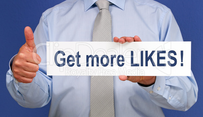Get more likes - Businessman with thumb up
