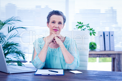 Portrait of an attentive businesswoman