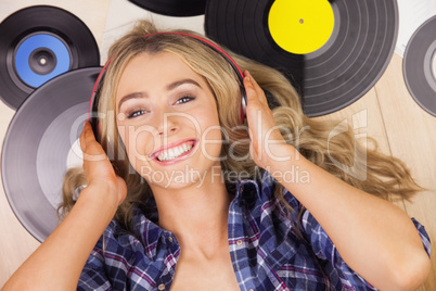 Portrait of a beautiful woman with headphones