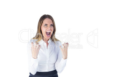 Angry yelling businesswoman