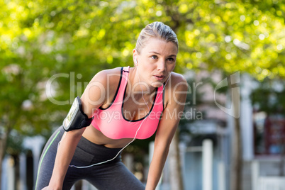 A beautiful athlete resting