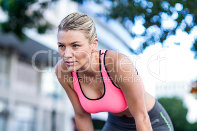 A beautiful athlete resting