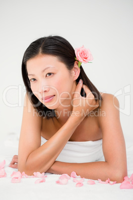 Relaxed woman on the massage table