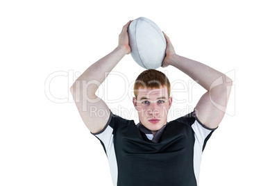 Rugby player about to throw a rugby ball Rugby player about to throw a rugby ball