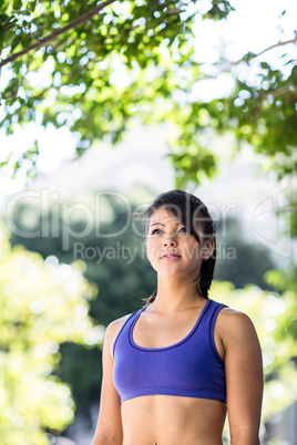 Focused athletic woman