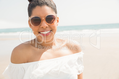 Stylish woman smiling at camera