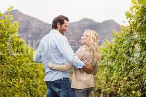 Rear view of a young happy couple