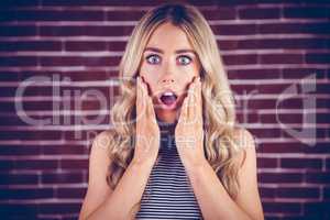 Beautiful blonde woman being shocked