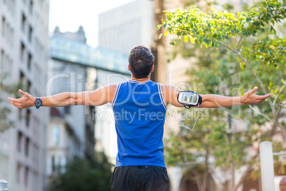 An handsome athlete enjoying the sun