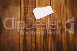Scrap of paper on wooden table
