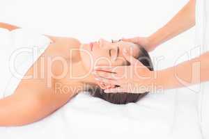 Attractive woman getting massage on her back