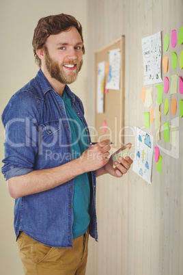 Bearded hipster getting an idea