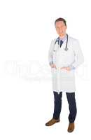Smiling doctor with hands in pocket