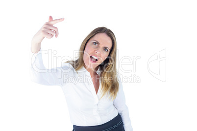 Angry businesswoman gesturing