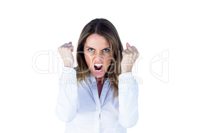 Angry yelling businesswoman