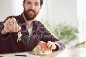 Hipster businessman applying for a mortgage