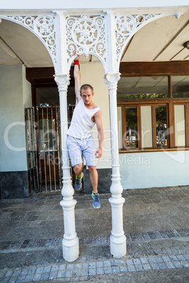 Man doing parkour in the city