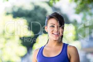 Smiling athletic woman