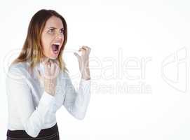 Angry yelling businesswoman