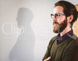 Hipster businessman in side profile
