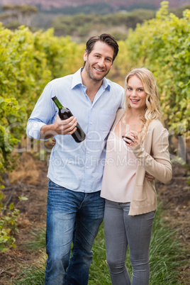 Happy couple smiling at camera