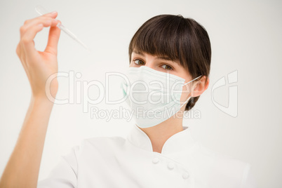 Nurse working with a mask