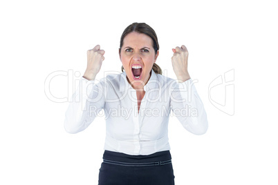 Angry yelling businesswoman
