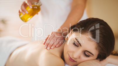 Young woman getting a massage