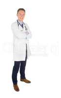 Smiling doctor with hands in pocket