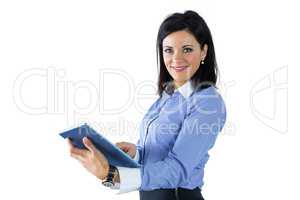 Businesswoman using her tablet pc