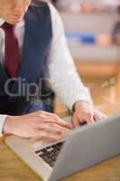 Businessman working on his laptop