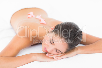 Beautiful blonde enjoying a cream massage