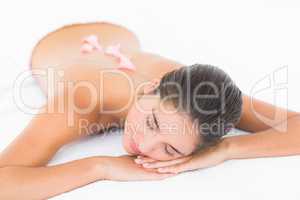 Beautiful blonde enjoying a cream massage