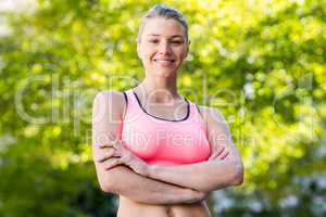 Portrait of beautiful athlete smiling