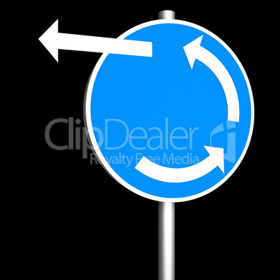 Sign roundabout with direction change