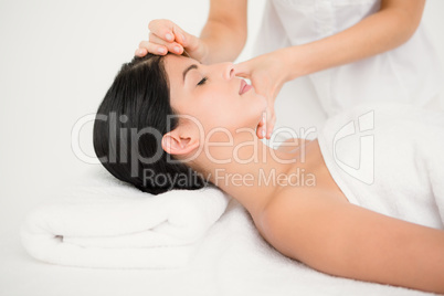 Woman in an acupuncture therapy