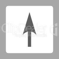 Arrow Axis Y flat dark gray and white colors rounded button