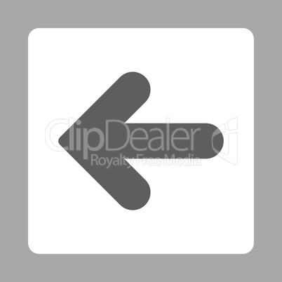 Arrow Left flat dark gray and white colors rounded button