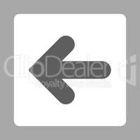 Arrow Left flat dark gray and white colors rounded button