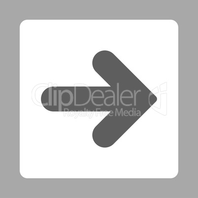 Arrow Right flat dark gray and white colors rounded button