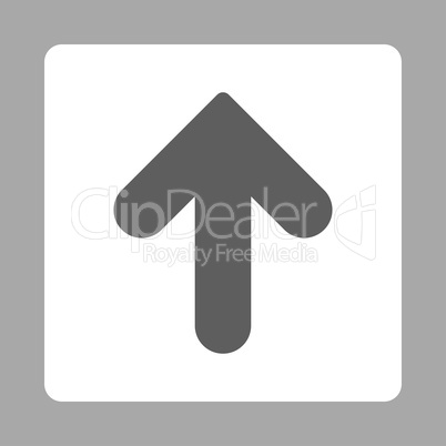 Arrow Up flat dark gray and white colors rounded button