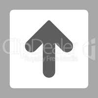 Arrow Up flat dark gray and white colors rounded button
