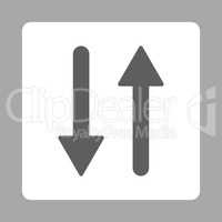 Arrows Exchange Vertical flat dark gray and white colors rounded button