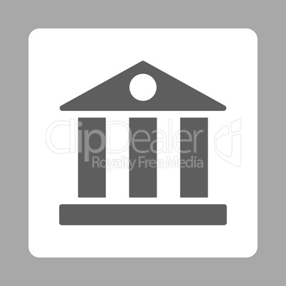 Bank flat dark gray and white colors rounded button
