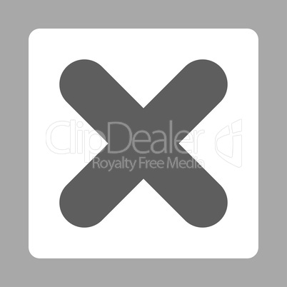 Cancel flat dark gray and white colors rounded button