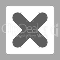 Cancel flat dark gray and white colors rounded button