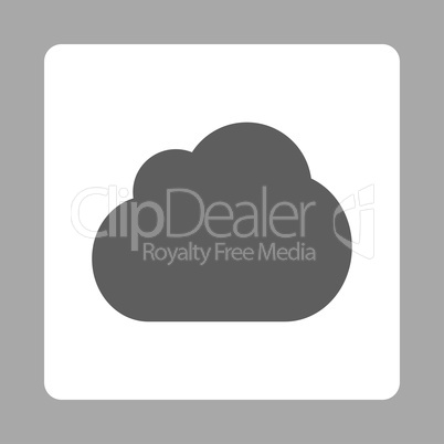 Cloud flat dark gray and white colors rounded button