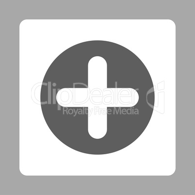Create flat dark gray and white colors rounded button
